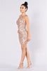 Gold Sequin Patchwork Mini Dress, Prom Dress, Date Night Dress