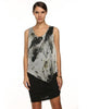 Sleeveless V-Neck Painting Chiffon Patchwork Dress