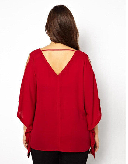 Cold shoulder batwing top, plus size tops, tops