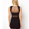 See Through Black Mesh Spliced Party Dress