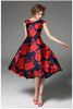 Retro Vintage Rose Print Dress
