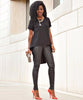 Short Sleeve Irregular Hemline Blouse