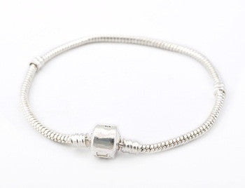 Silver-Charms-Bracelets-Snake-Chain-Beads-Bracelet