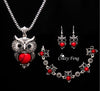 Owl Tibetan Silver Necklace Set