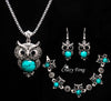 Owl Tibetan Silver Necklace Set