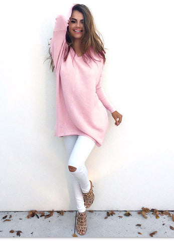 Off The Shoulder Solid Sweater