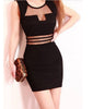 See Through Black Mesh Spliced Party Dress