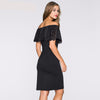 Off the shoulder lace detail dress-kanndie-Date night dress, Little black dress, Cocktail Dress