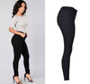 High Waist Elastic Black Jeans