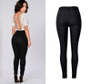 High Waist Elastic Black Jeans