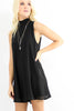 Sleeveless Solid Black Sexy Skirt Style Jumpsuit