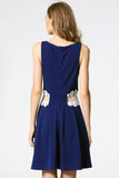 Lace Waist Blue Dress
