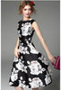 Retro Vintage Rose Print Dress