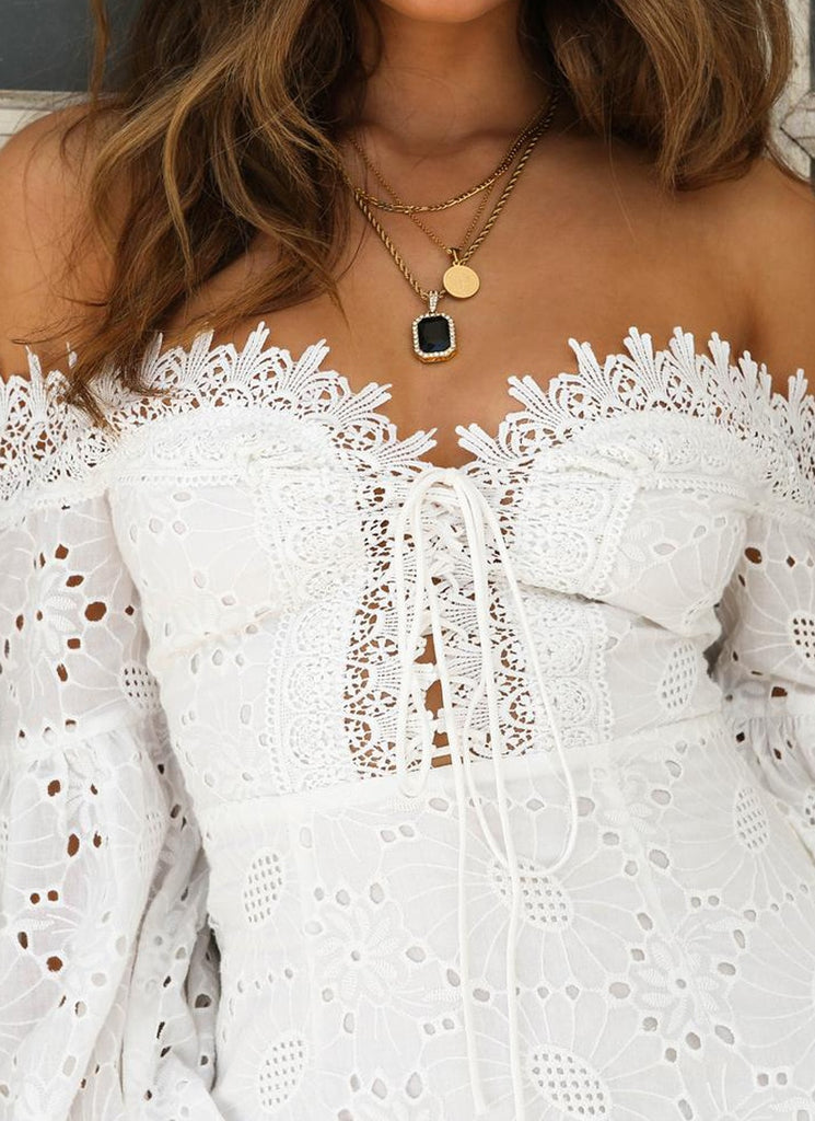 Without A Doubt White Lace Mini Dress