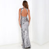 Silver Sequin Maxi Gown, Prom Dress, Party Dress, Sequin Party Gown