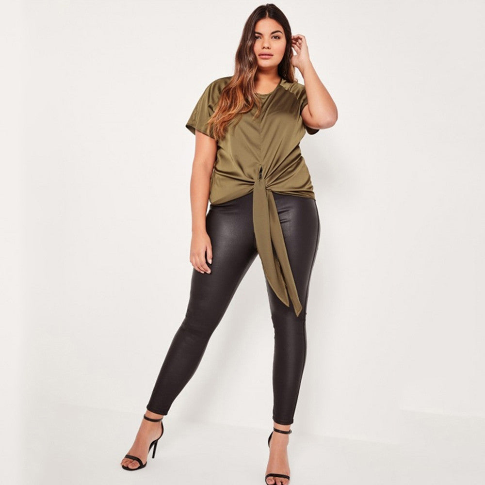 Olive tie front blouse, Plus size tops, tops, kanndie