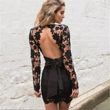 Backless Lace Hollow Out Dress