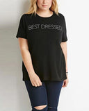 Solid Black Casual Tee
