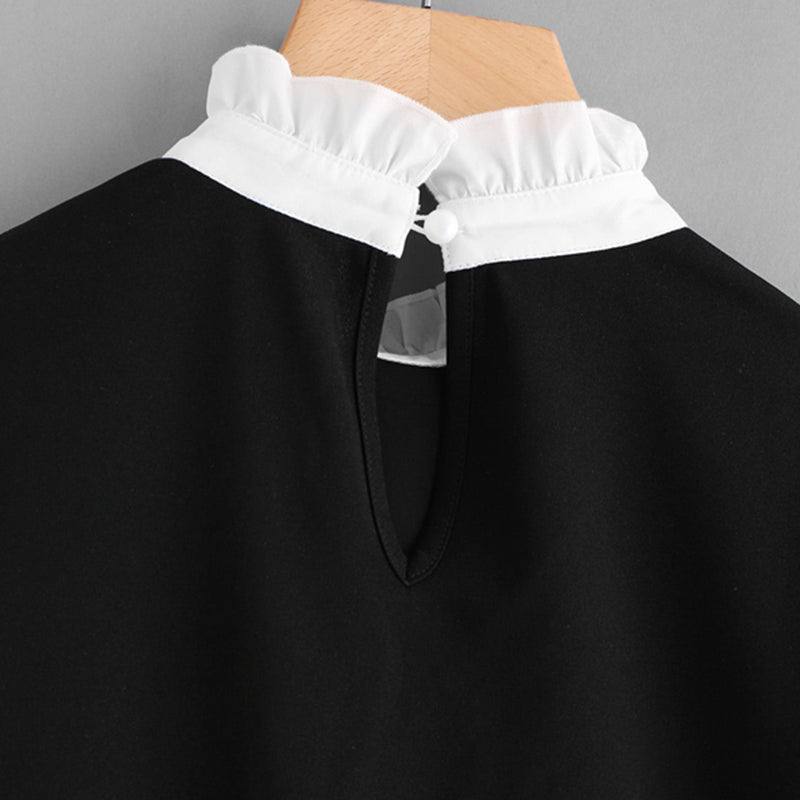 Ruffles-Top-Pearls-blouse-black-and-white-blouse