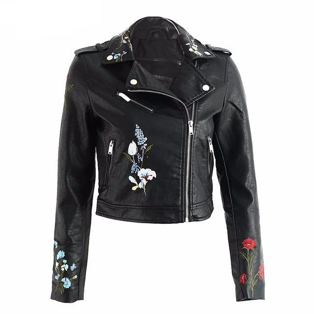 Floral-embroidered-leather-jacket-faux-leather-jacket-zippered-jacket