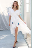 white-summer-spring-dress-batwing-dress-tassel-dress-side-slit-dress-backless-dress-maxi-dress-sunday-dress-beach-dress