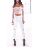 Summer-style-white-hole-ripped-jeans-Women-jeggings-cool-denim-high-waist-pants-capris-
