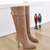 Slip On Winter High Heels Knee High Boots