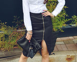 Zipper PU Leather Skirt