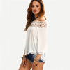 Off The Shoulder Crochet Hollow Out Top, Crochet Top, Slash neck crochet hollow out top