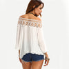 Off The Shoulder Crochet Hollow Out Top, Crochet Top, Slash neck crochet hollow out top