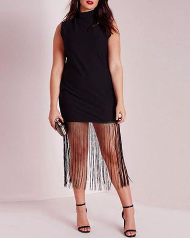 Lace Slash Shoulder Black Dress