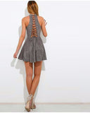 lace up backless mini dress, Spring collection, Summer collection, Casual mini dress