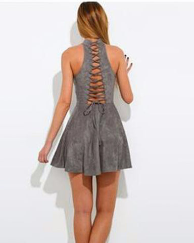 Lace Back Detail Party Dress